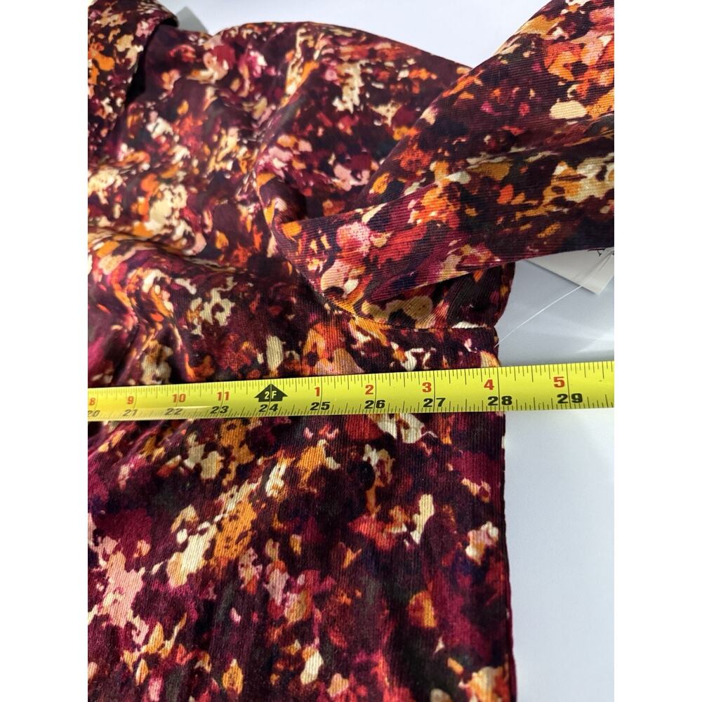 Catherines Button Down Shirt Women 2X Brown Corduroy Long Sleeve Abstract Print - Picture 5 of 7